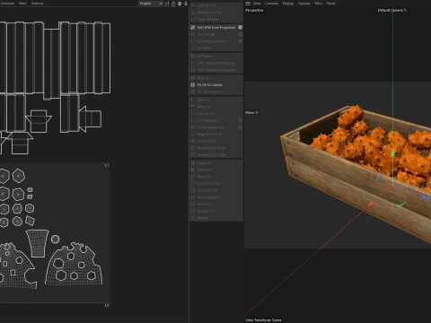 Kiwano Fruit Wooden Crate 3D Model