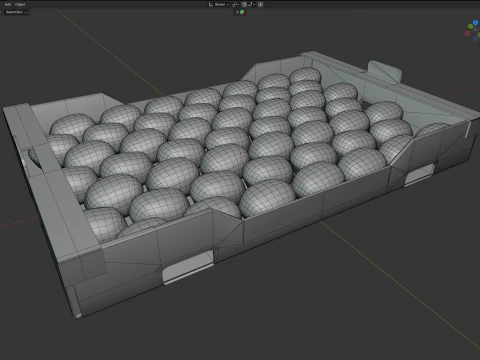 Kiwi Cardboard Fruit Box 3D Model