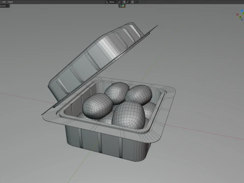 Kivi Meyve Kutusu Plastik Şeffaf 3D Model
