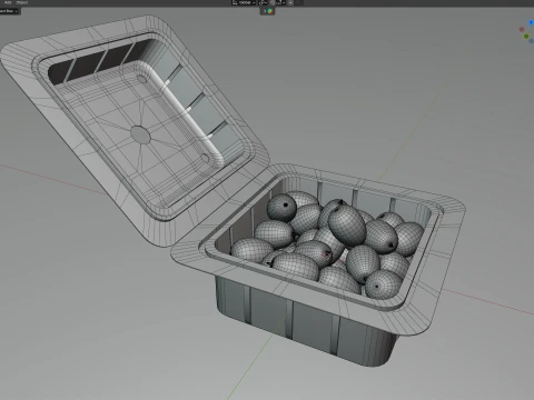 Kumquat Fruit Box Plastic Transparent 3D Model