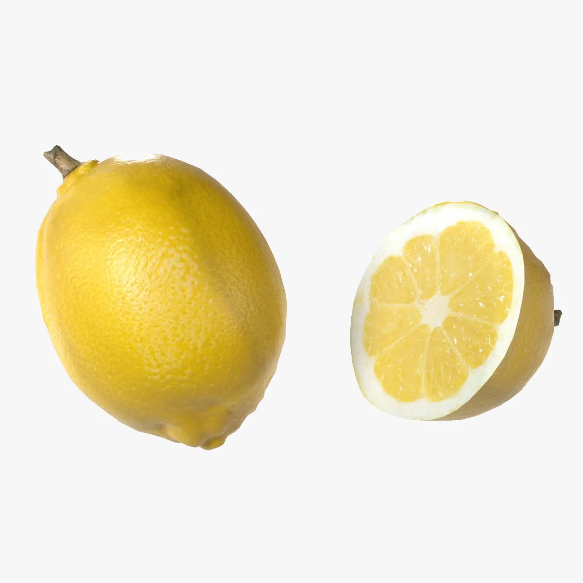 Lemon Fruit 3D Model .c4d .max .obj .3ds .fbx .stl .blend 