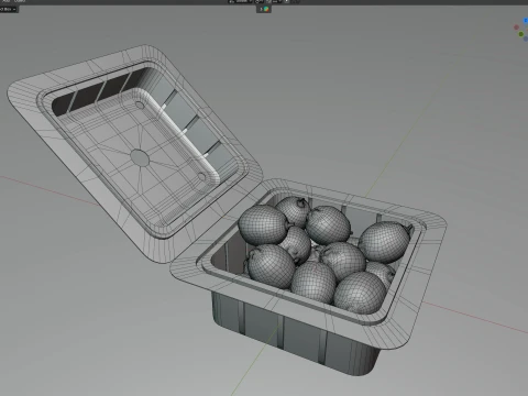 Lemon Fruit Box Plastic Transparent 3D Model