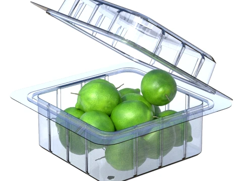 Lime Fruit Box Plastic Transparent 3D Model