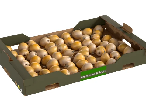 Loquat Cardboard Fruit Box 3D Model
