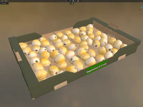 Loquat Cardboard Fruit Box 3D Model