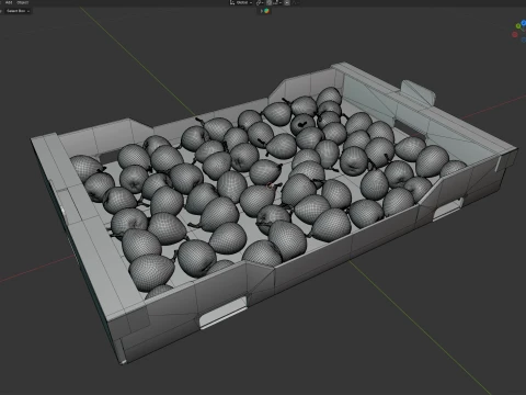Loquat Cardboard Fruit Box 3D Model
