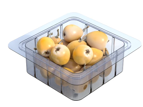 Caixa de Frutas N&ecirc;spera Pl&aacute;stico Transparente Modelo 3D