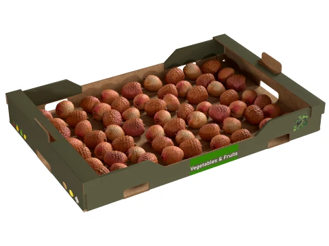 Lychee Cardboard Fruit Box 3D Model