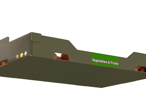 Lychee Cardboard Fruit Box 3D Model