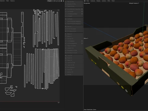 Lychee Cardboard Fruit Box 3D Model