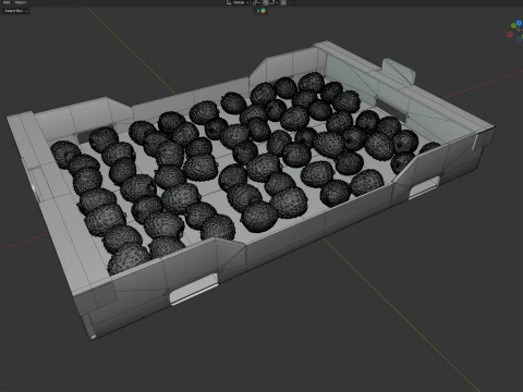 Lychee Cardboard Fruit Box 3D Model