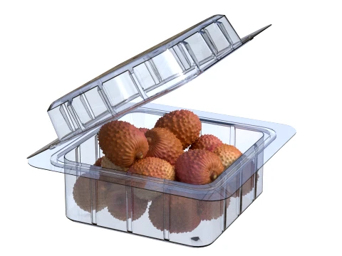 Lychee Fruit Box Plastic Transparent 3D Model