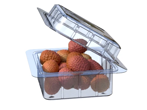Lychee Fruit Box Plastic Transparent 3D Model