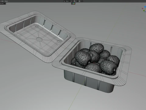 Lychee Fruit Box Plastic Transparent 3D Model