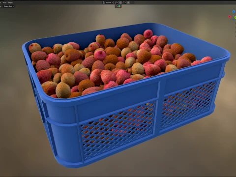 ライチのプラスチック箱 3Dモデル