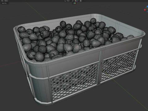 ライチのプラスチック箱 3Dモデル