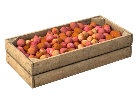 Lychee Wooden Crate 3D Model