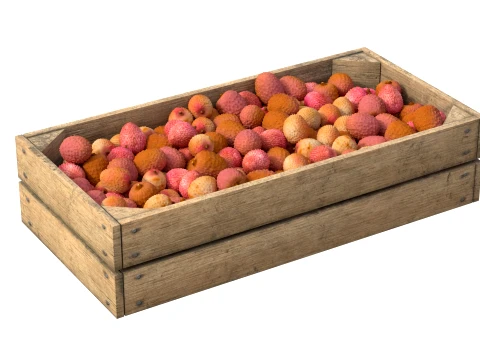 Lychee Wooden Crate 3D Model