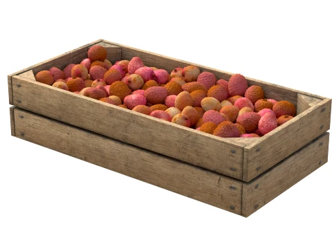 Lychee Wooden Crate 3D Model