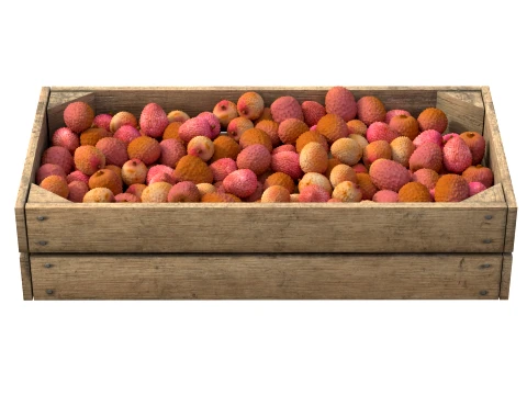 Lychee Wooden Crate 3D Model