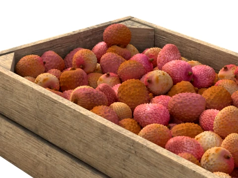 Lychee Wooden Crate 3D Model