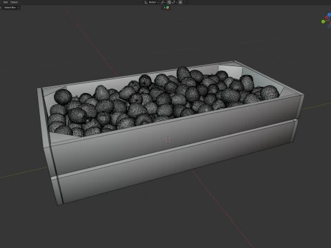 Lychee Wooden Crate 3D Model