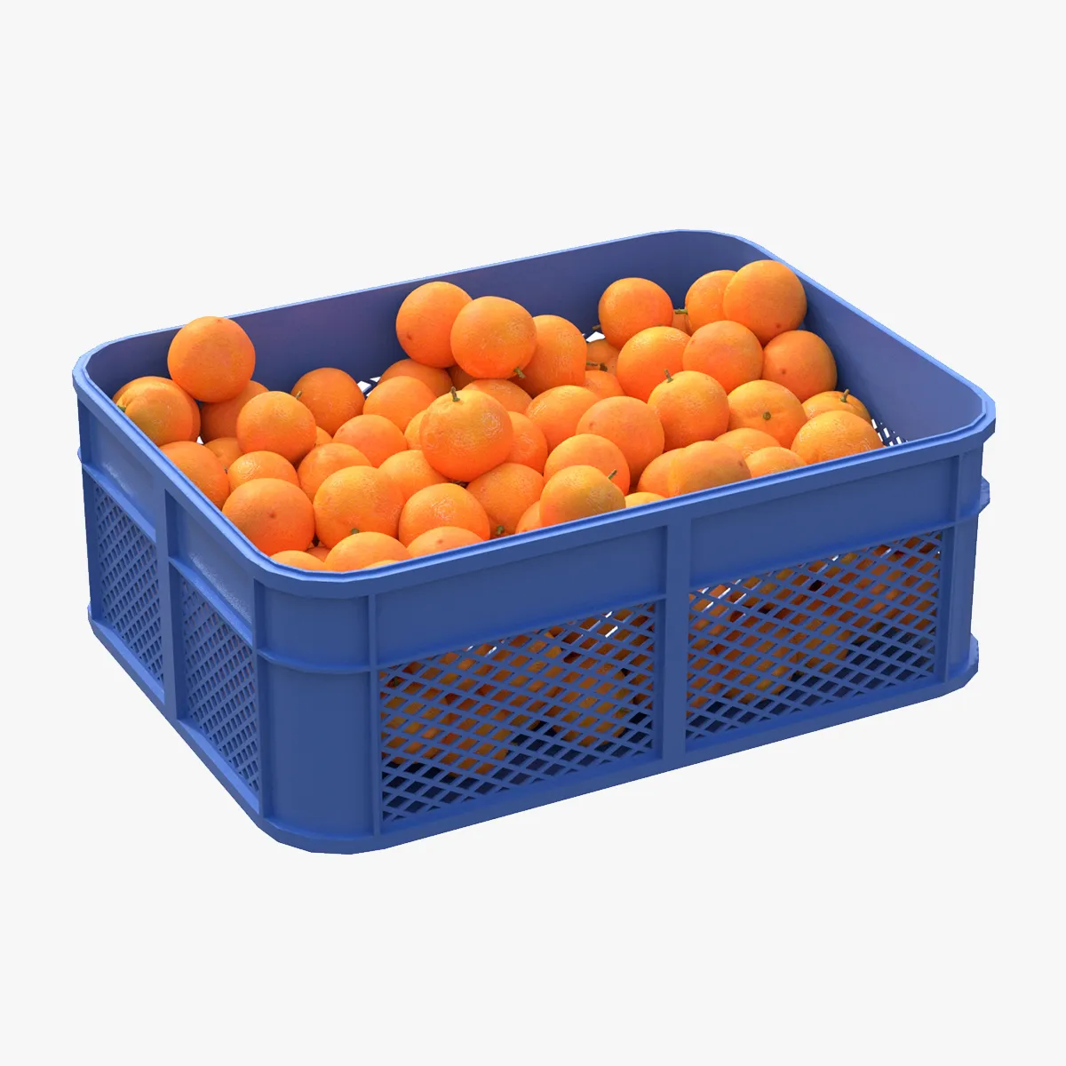 Mandarin Plastic Crate 3D Model .c4d .max .obj .3ds .fbx .stl .blend 