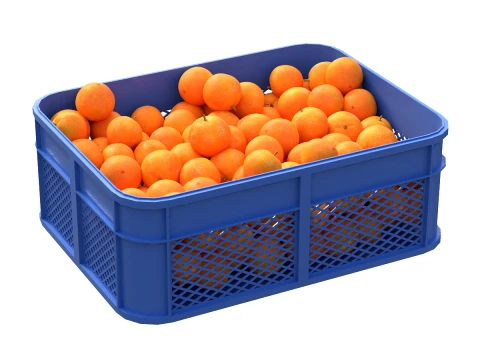 Mandarin Plastic Crate 3D Model