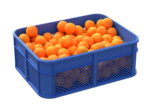 Mandarin Plastic Crate 3D Model