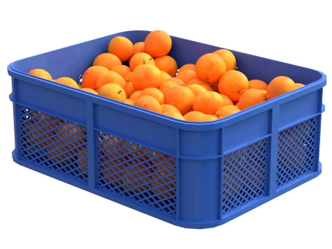 Mandarin Plastic Crate 3D Model