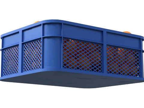 Mandarin Plastic Crate 3D Model