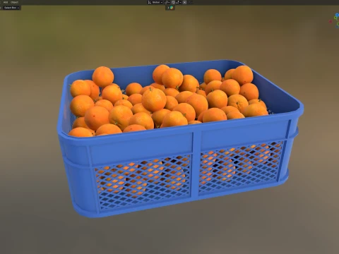 Mandarin Plastic Crate 3D Model
