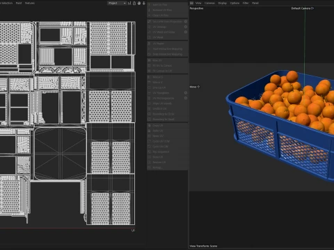 Mandarin Plastic Crate 3D Model