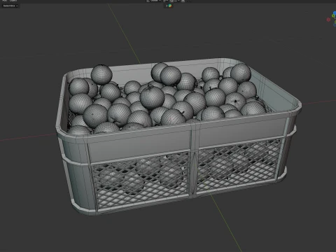 Mandarin Plastic Crate 3D Model