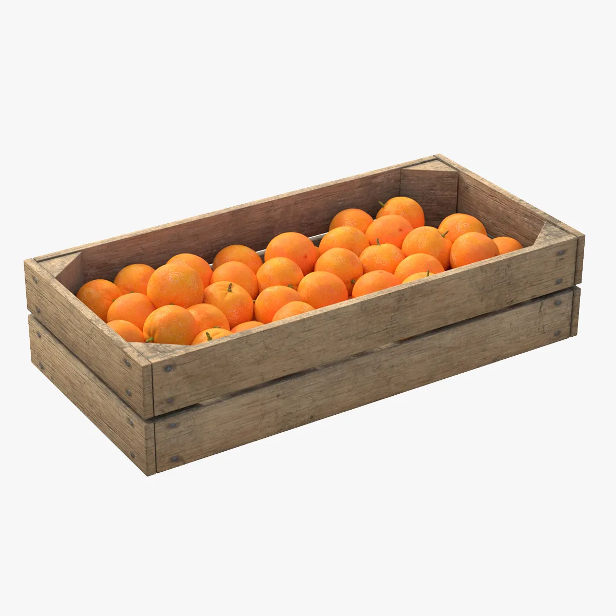 Mandarin Wooden Crate 3D Model .c4d .max .obj .3ds .fbx .stl .blend 