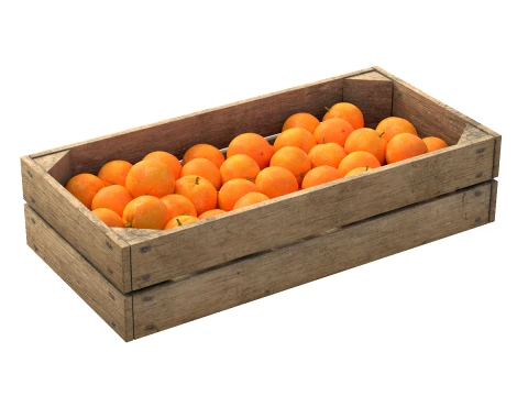 Mandarin Wooden Crate 3D Model