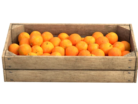 Mandarin Wooden Crate 3D Model