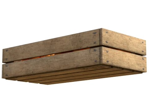 Mandarin Wooden Crate 3D Model