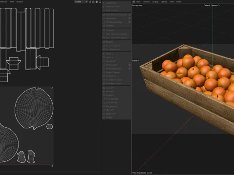 Mandarin Wooden Crate 3D Model