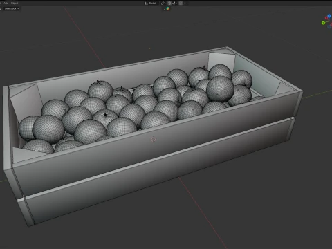 Mandarin Wooden Crate 3D Model