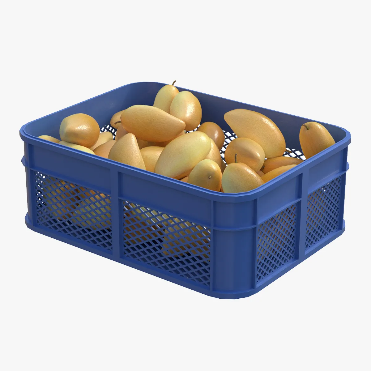 Mango 3 Plastic Crate 3D Model .c4d .max .obj .3ds .fbx .stl .blend