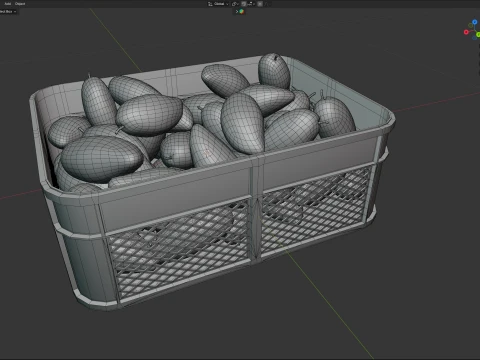 Mango 3 Plastic Crate 3D Model