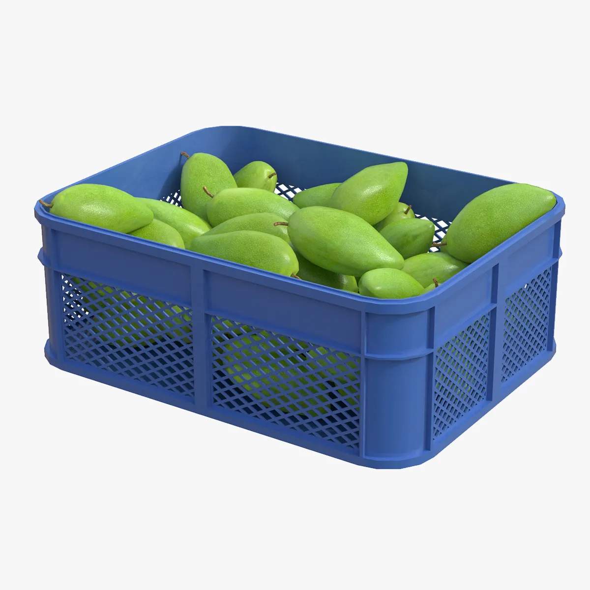 Mango 4 Plastic Crate 3D Model .c4d .max .obj .3ds .fbx .stl .blend