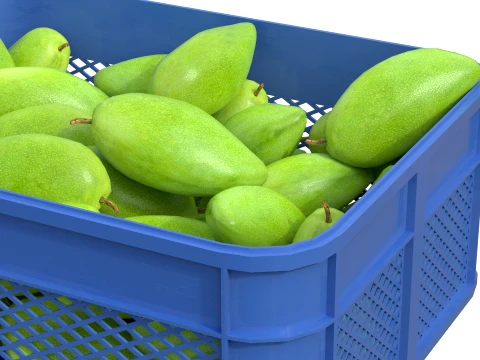 Mango 4 Plastic Crate 3D Model