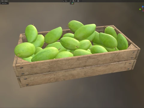 Mango 4 Wooden Crate 3D Model
