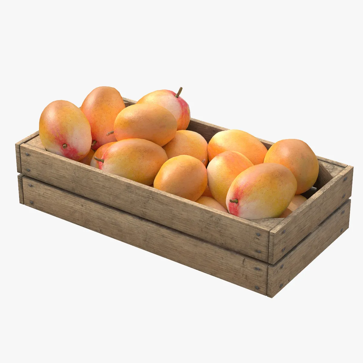 Mango Wooden Crate 3D Model .c4d .max .obj .3ds .fbx .stl .blend