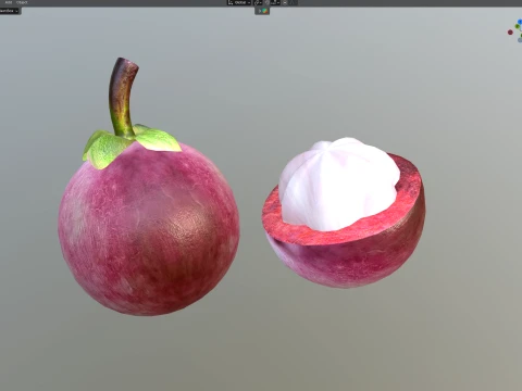 Mangosteen Fruit 3D Model