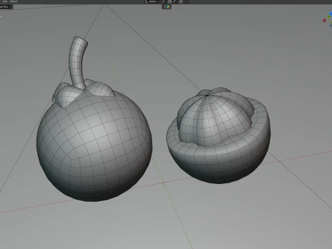 Mangosteen Fruit 3D Model
