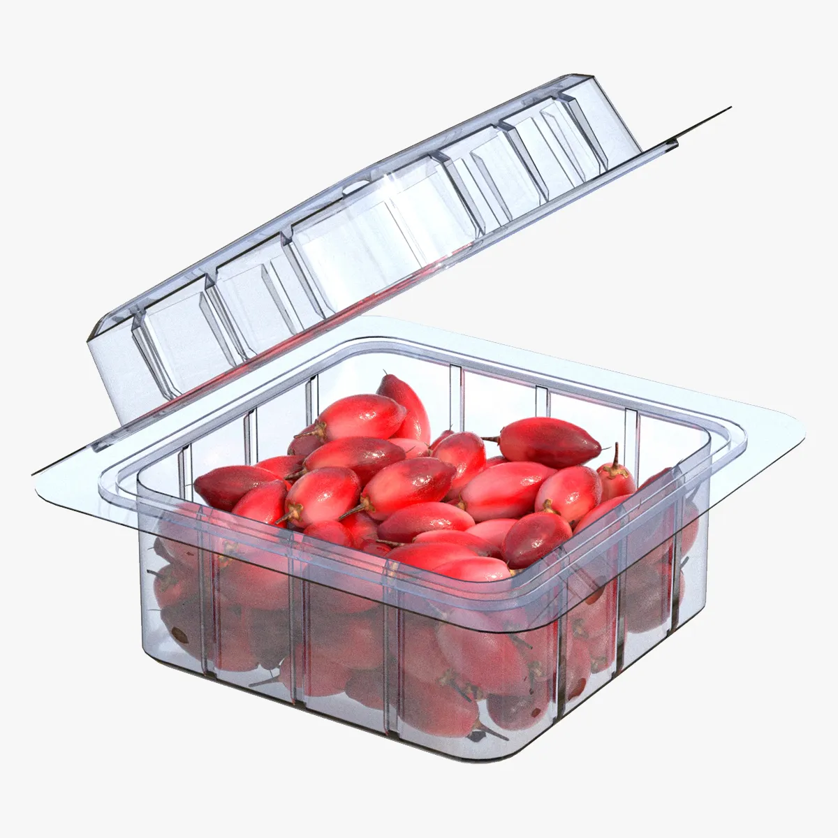 Miracle Fruit Fruit Box Plastic Transparent 3D Model .c4d .max .obj .3ds .fbx .stl .blend