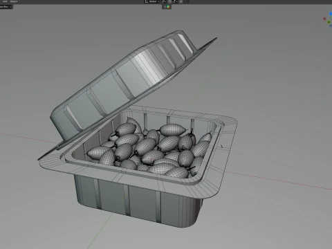 Miracle Fruit Fruit Box Plastic Transparent 3D Model